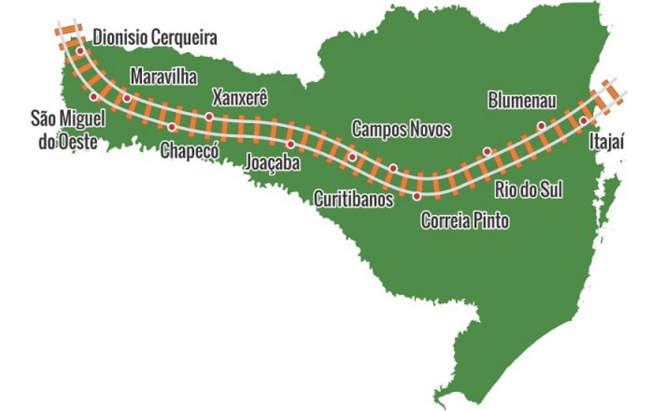 Reunião discute hoje em Rio do Sul estratégia para Ferrovia da Integração passar pelo Alto Vale