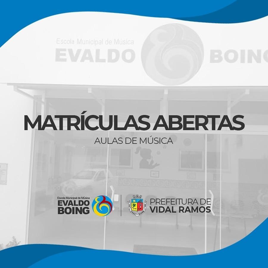 Escola de música Evaldo Boing de Vidal Ramos abre inscrições para aulas de música