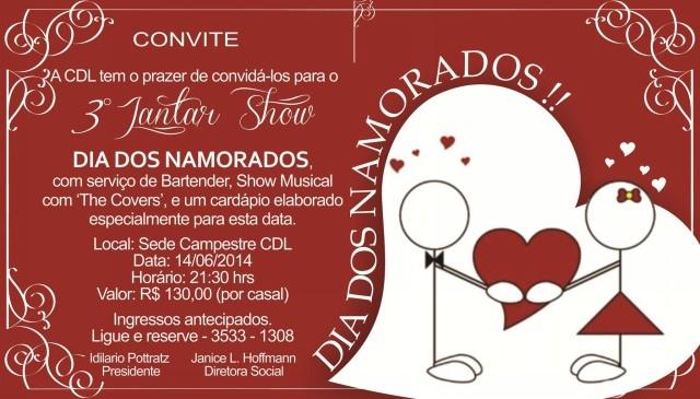 CDL promove jantar em comemoração ao dia dos namorados em Ituporanga