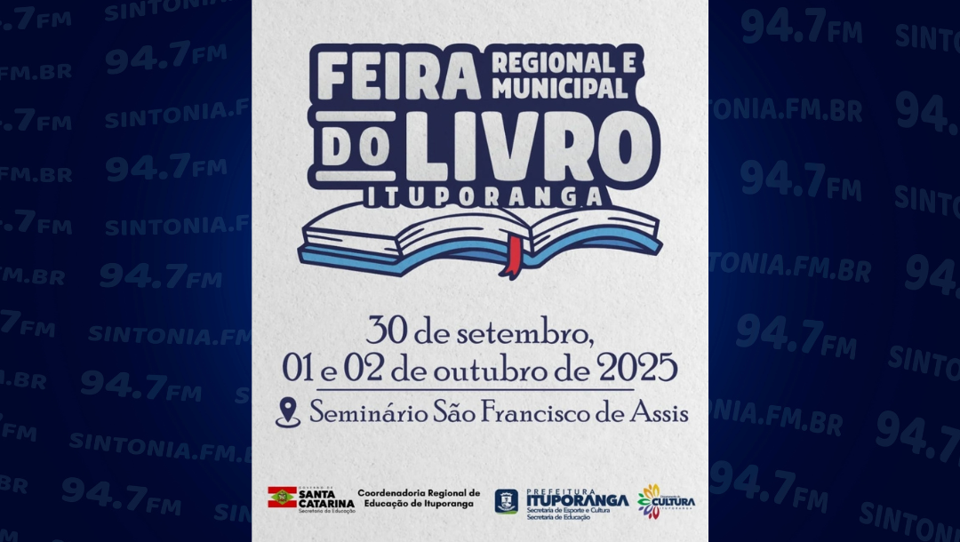 Feira do Livro de Ituporanga 2025 será realizada no Seminário São Francisco de Assis
