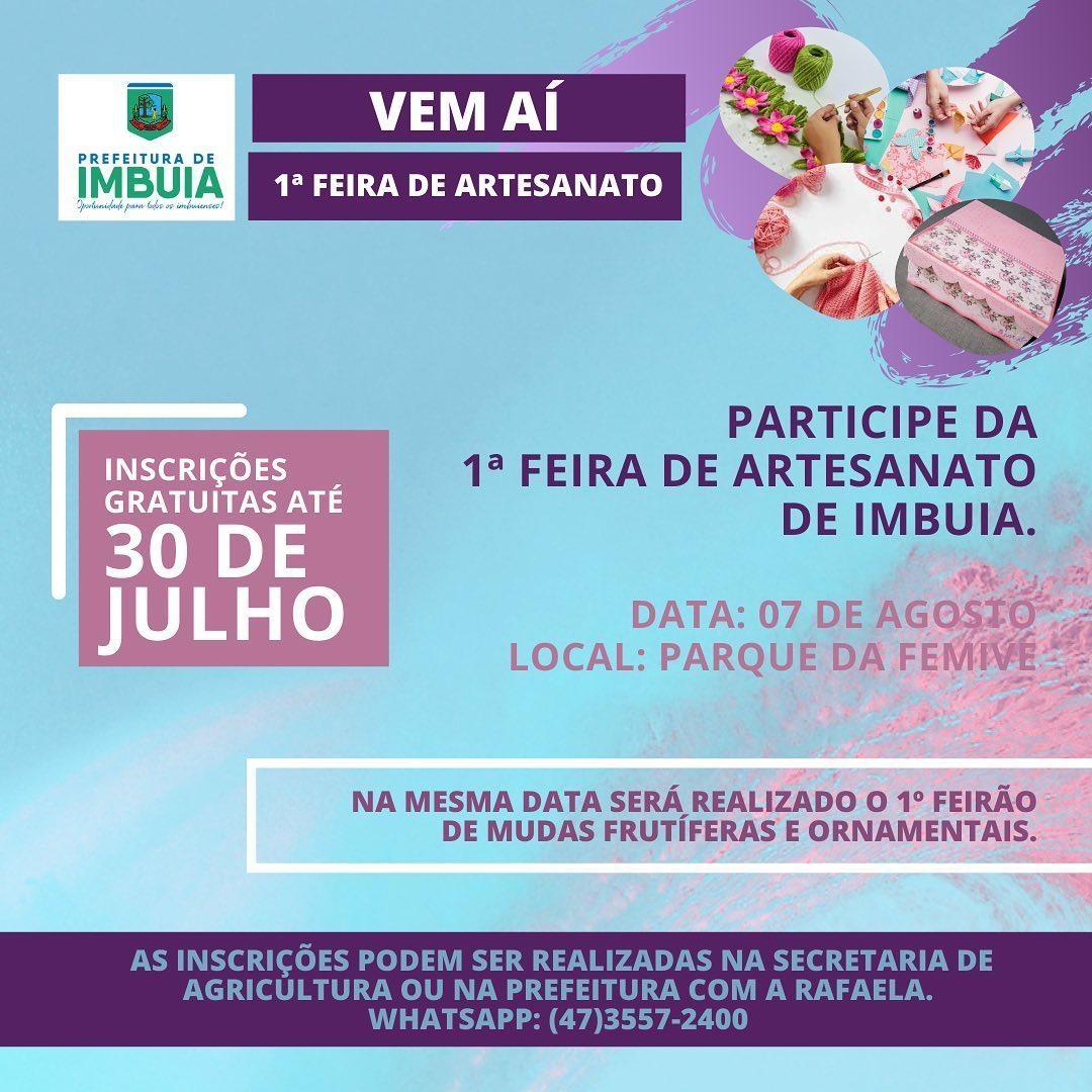 Feirão de mudas frutíferas e ornamentais, de artesanato e venda de carros devem movimentar o Parque da Femive em Imbuia