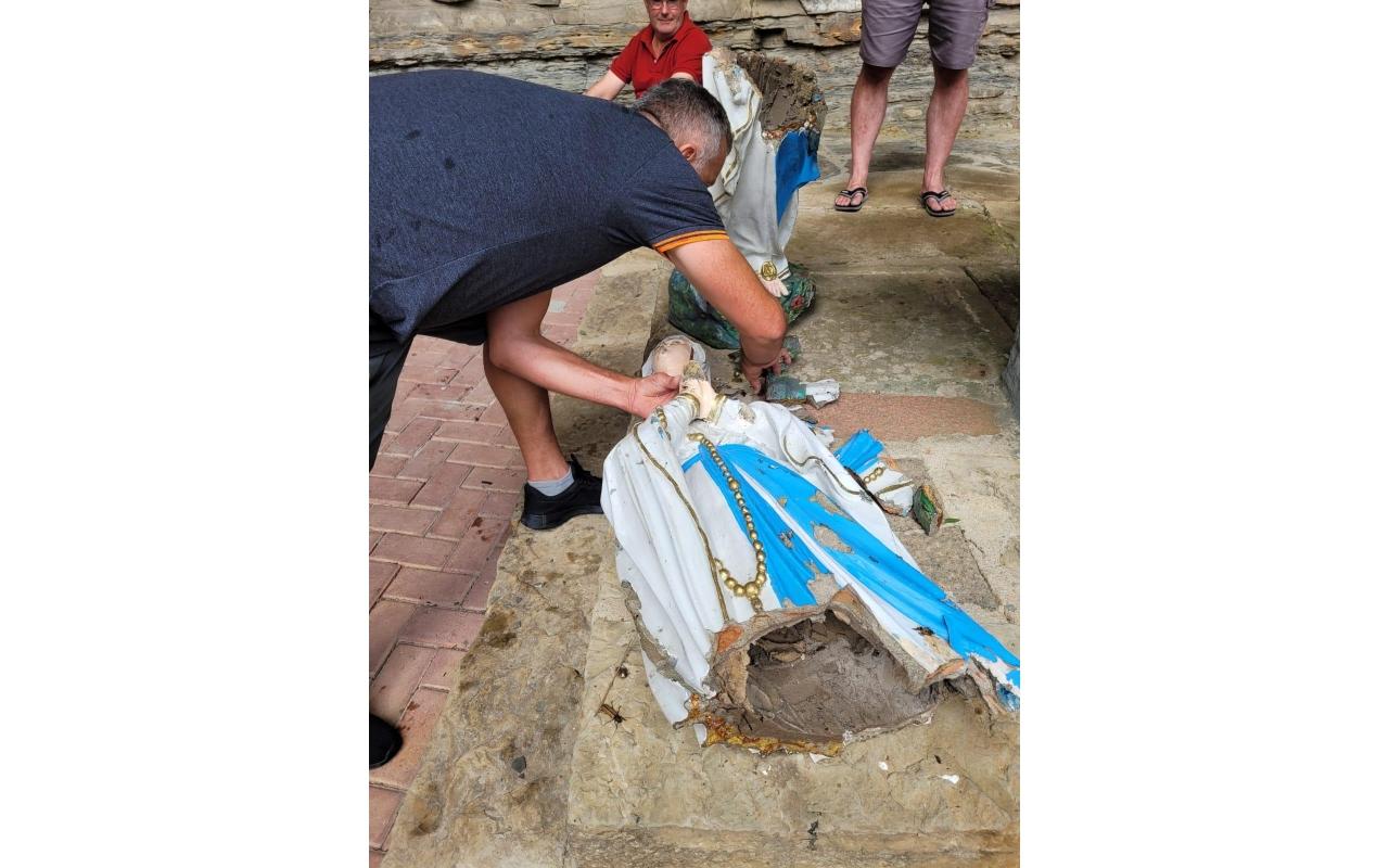 Gruta Nossa Senhora de Lourdes é alvo de vandalismo, santa foi quebrada na madrugada deste sábado