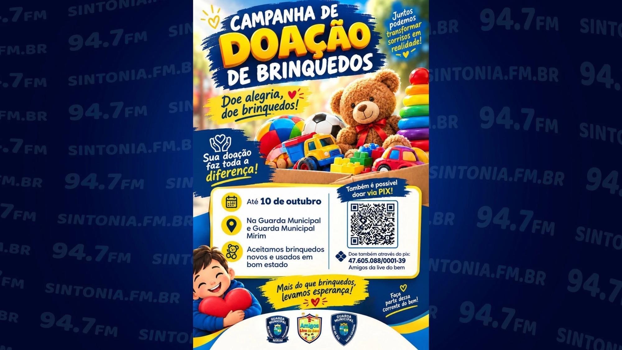 Guarda Municipal de Rio do Sul recebe brinquedos para campanha de Dia das Crianças