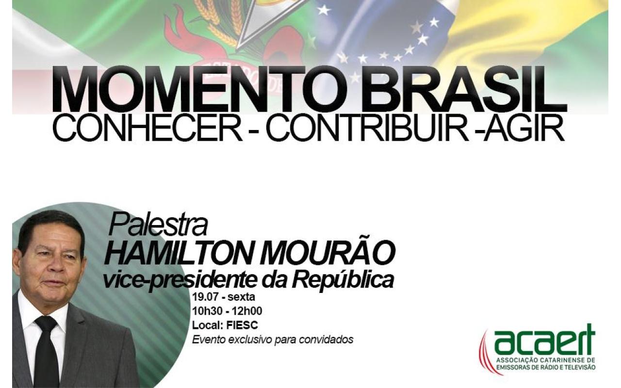 Hamilton Mourão faz palestra em Florianópolis