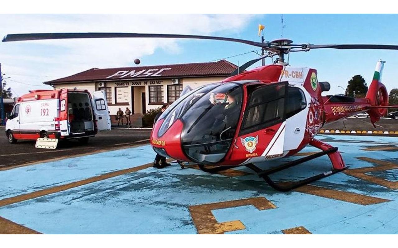 Helicóptero Arcanjo 03 auxilia em ocorrência em Presidente Getúlio