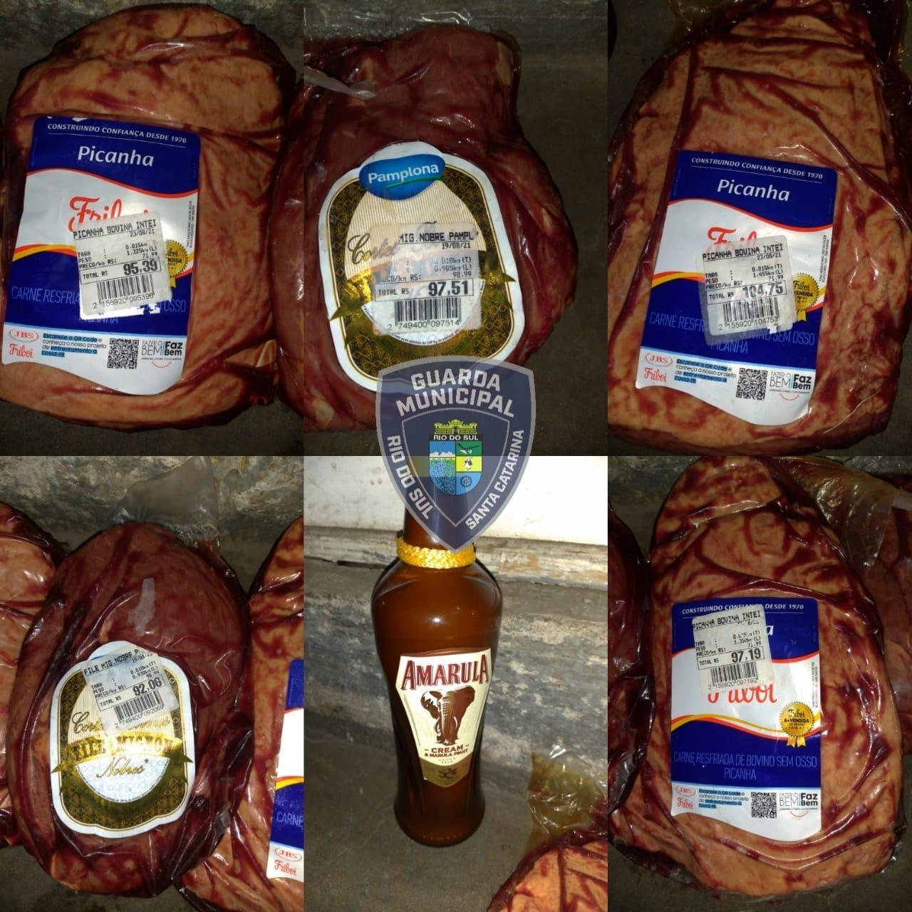 Homem é detido após realizar furto de carnes e bebida em estabelecimento comercial