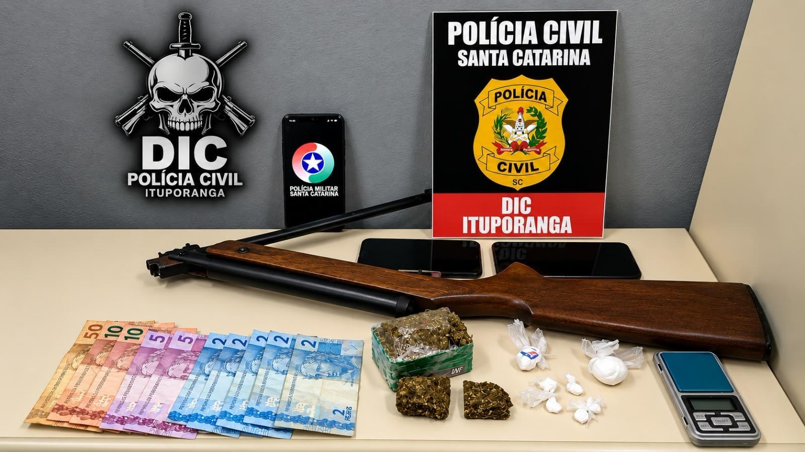 Homem é preso por tráfico de drogas durante operação policial em Ituporanga