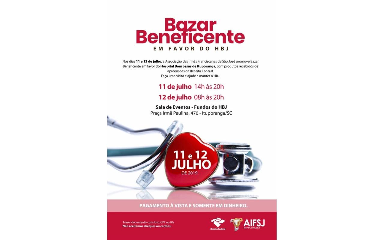 Hospital Bom Jesus promove nesta quinta e sexta-feira a segunda etapa do Bazar com mercadorias da Receita Federal