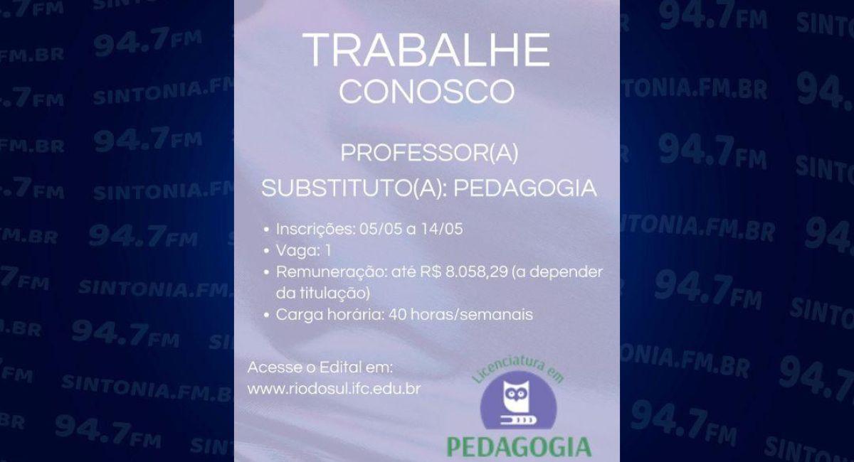IFC contrata professor de pedagogia com salário que pode chegar a mais ...