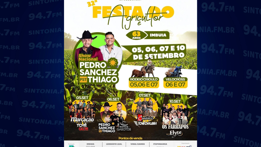 Imbuia define programação dos 63 anos de aniversário e da 32ª Festa do Agricultor