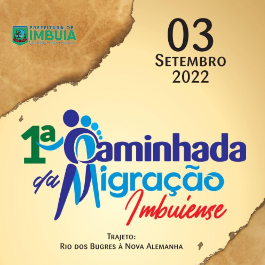 Imbuia terá neste sábado (3) a Primeira Caminhada da Migração