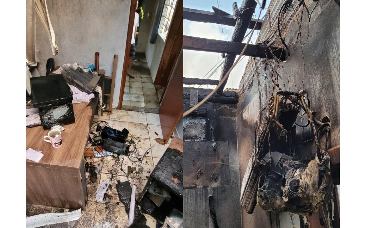 Incêndio destrói escritório de frigorífico em Imbuia