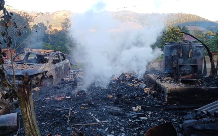 Incêndio destrói galpão, veículo e maquinários em Alfredo Wagner