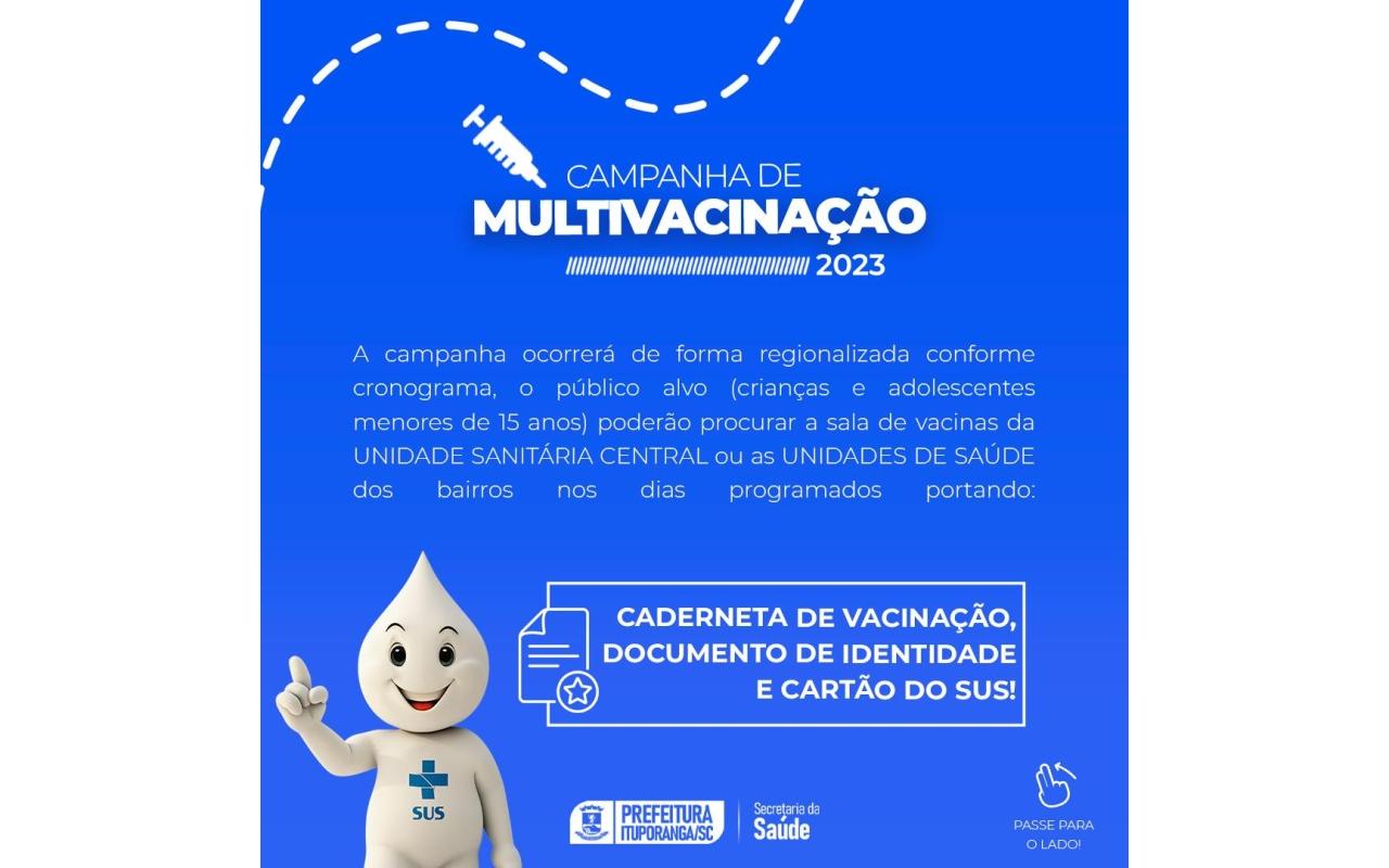 Inicia nesta semana a Campanha de Multivacinação em Ituporanga
