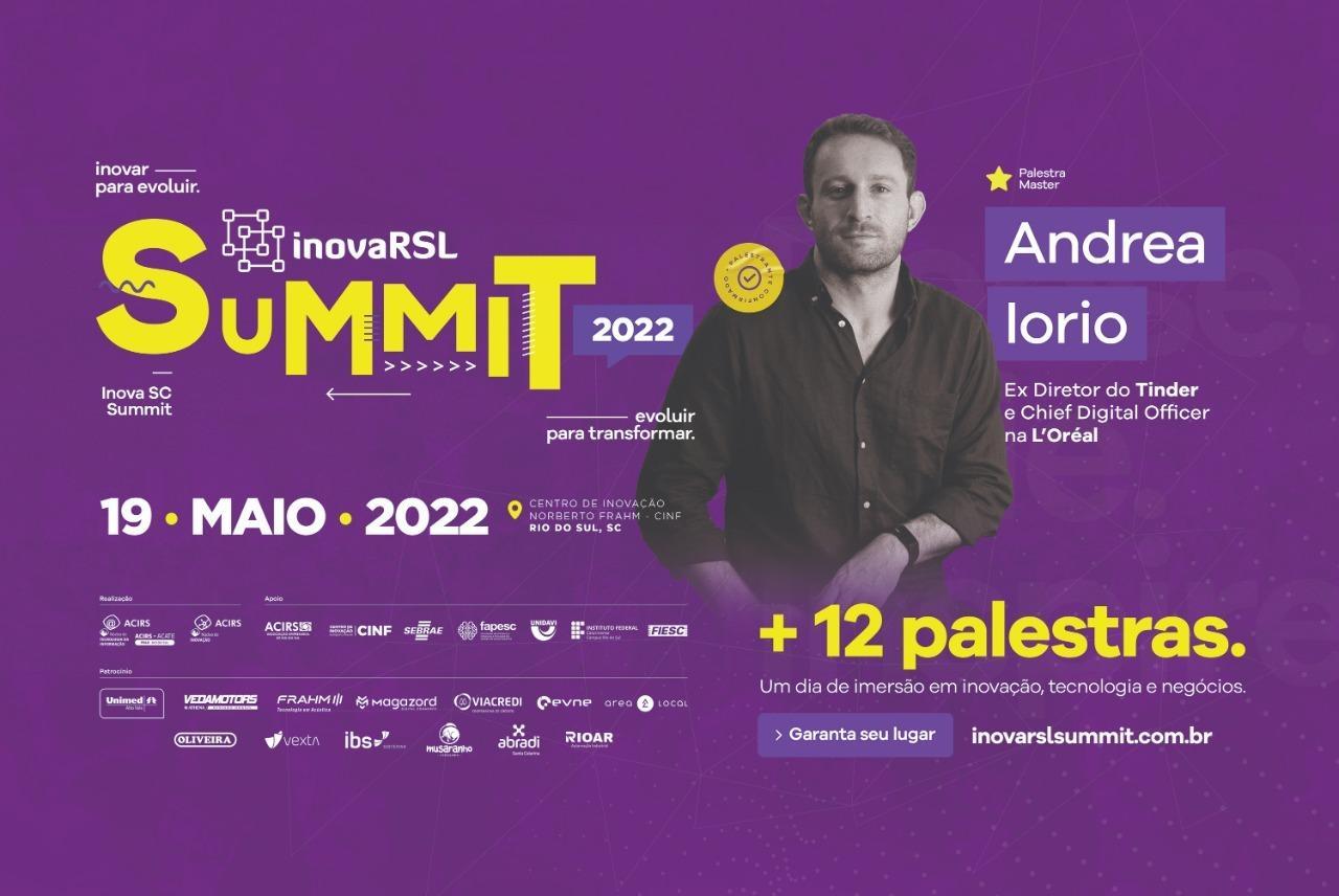 Inova Summit RSL 2022 ocorre em Rio do Sul nesta quinta (19)