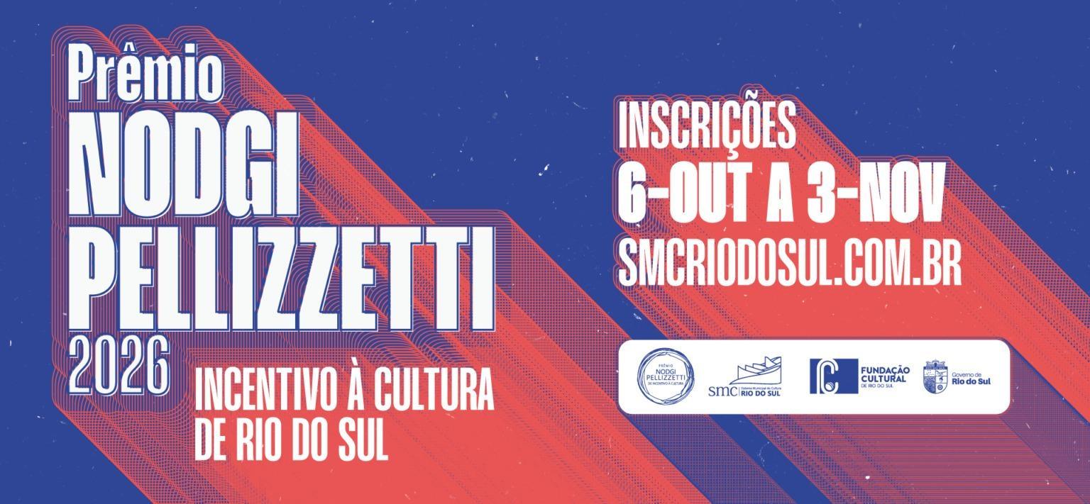 Inscrições abertas para o Prêmio Nodgi Pellizzetti de Incentivo à Cultura 2026
