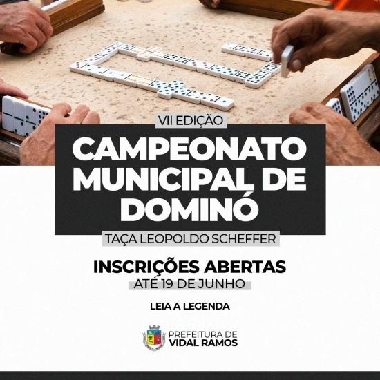 Inscrições para o Campeonato Municipal de Dominó estão abertas em Vidal Ramos