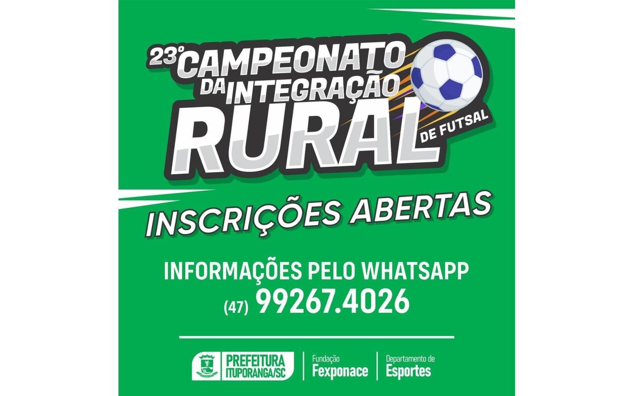 Ituporanga promove a partir do mês de abril o 23º Campeonato Municipal de Integração Rural de Futsal