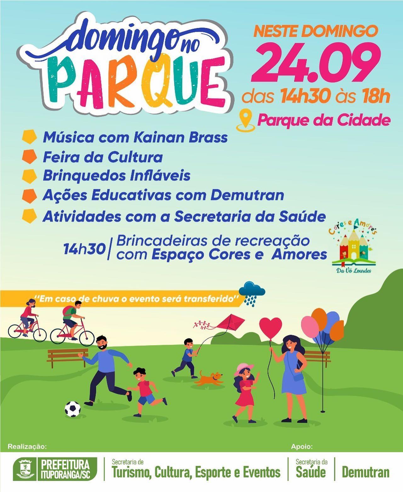 Ituporanga terá mais uma edição do Domingo no Parque
