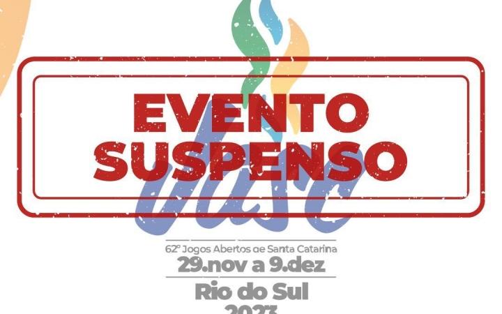 Jogos Abertos de Santa Catarina em Rio do Sul estão suspensos