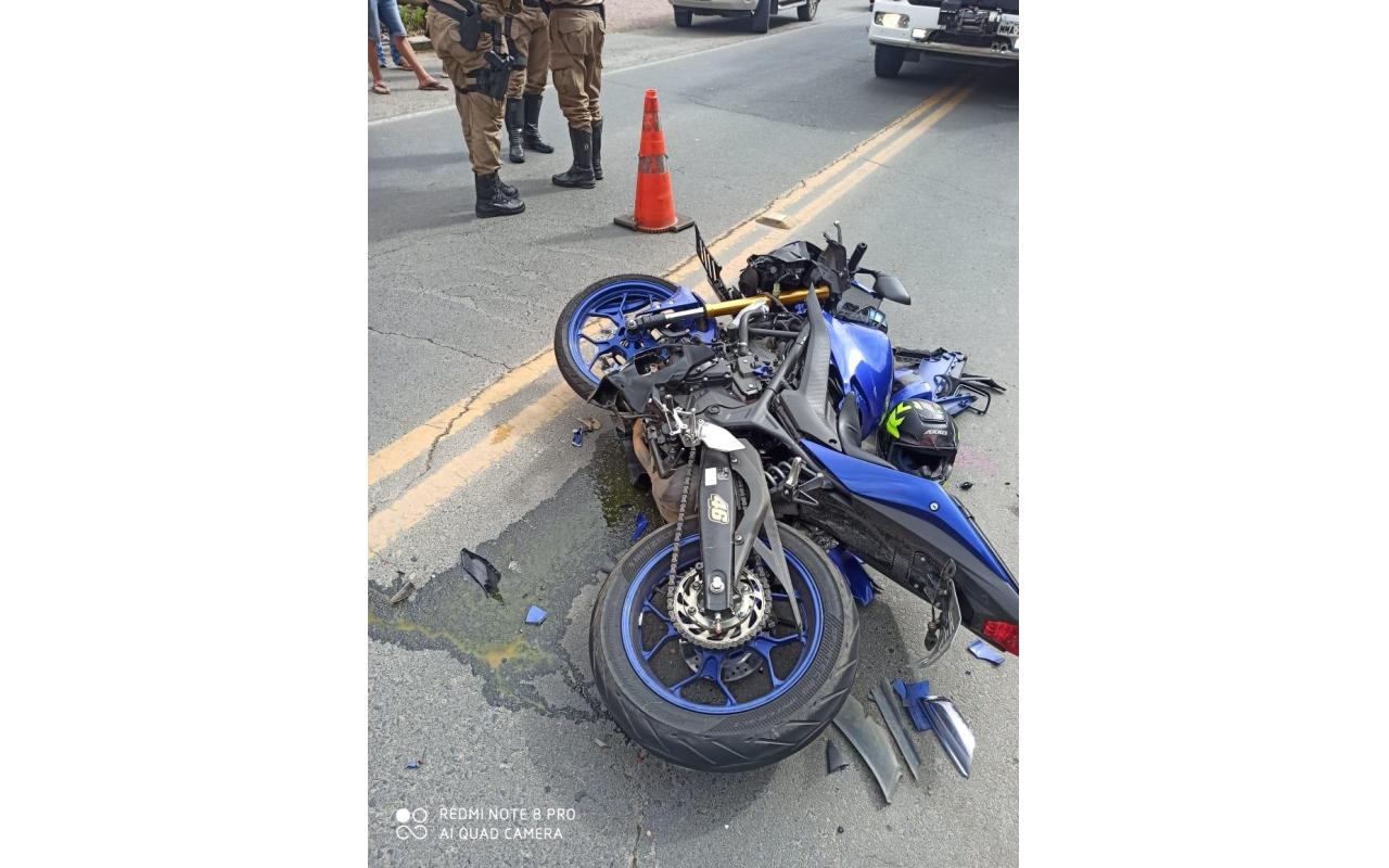  Jovem morre em acidente de moto na SC-350 em Aurora