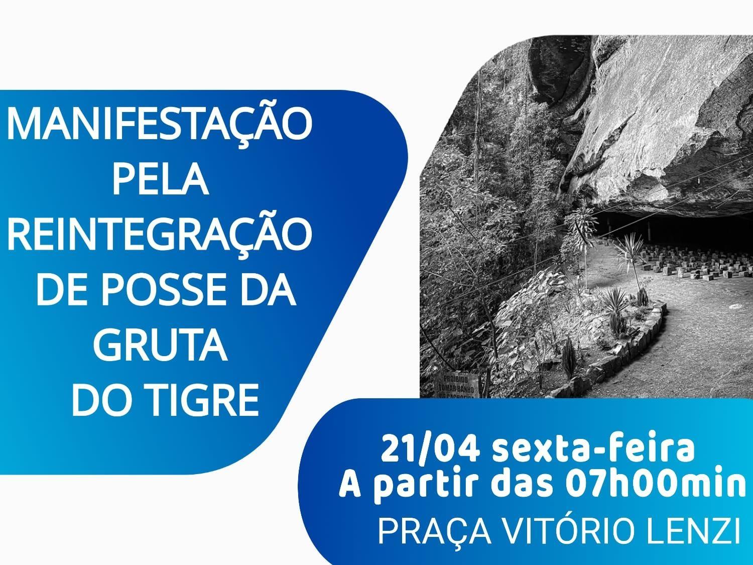 Manifestação pacífica pela reintegração de posse da Gruta do Tigre em Rio do Oeste está marcada para amanhã (21)