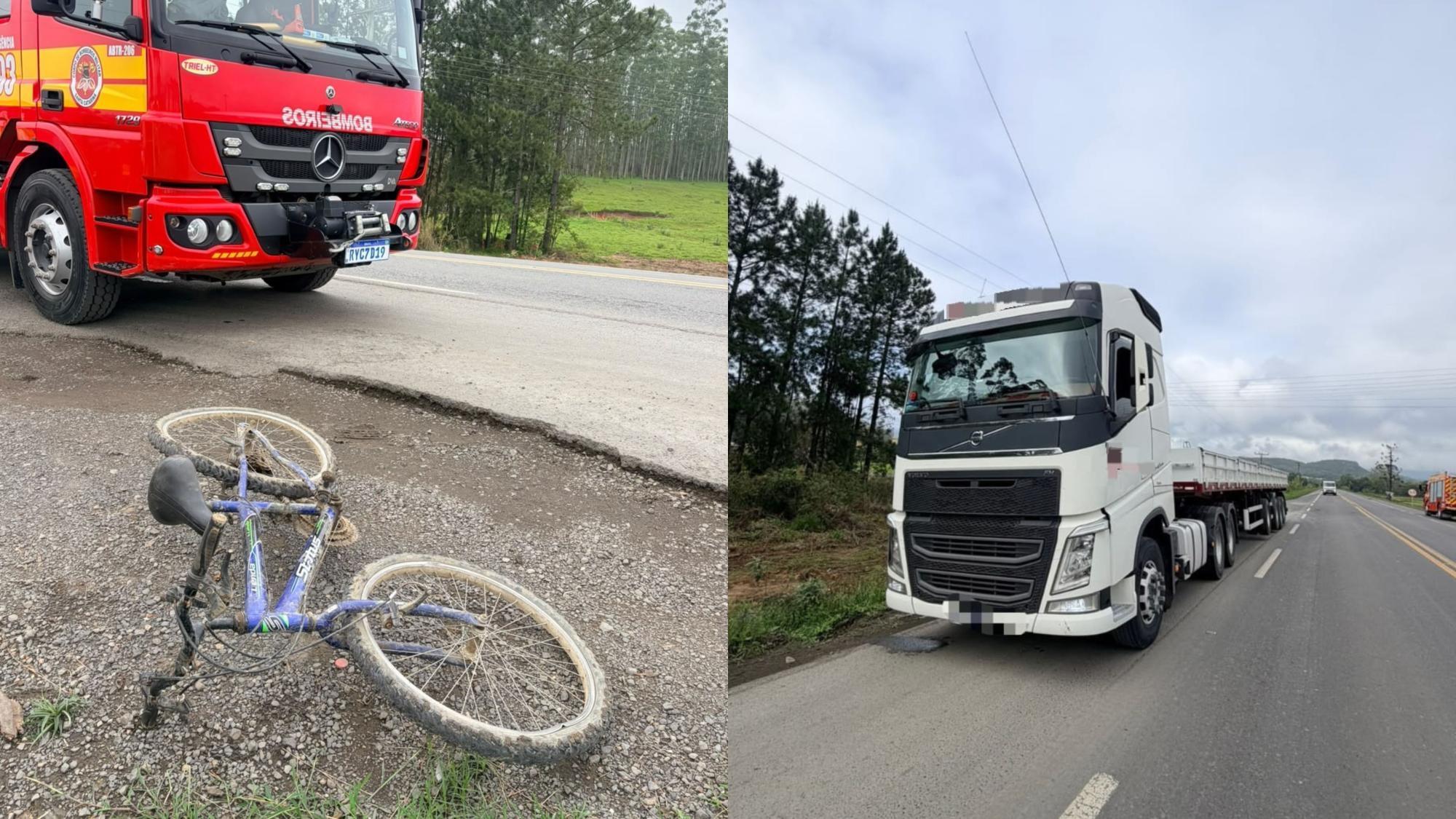 Menino de 8 anos é atropelado por caminhão no Alto Vale