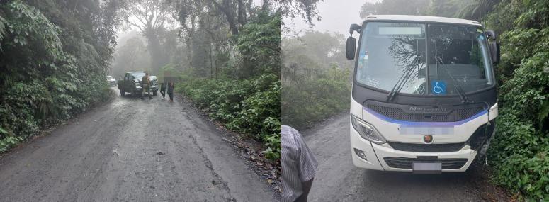 Micro-ônibus com idosos se envolve em acidente e deixa uma pessoa ferida no interior de Ituporanga