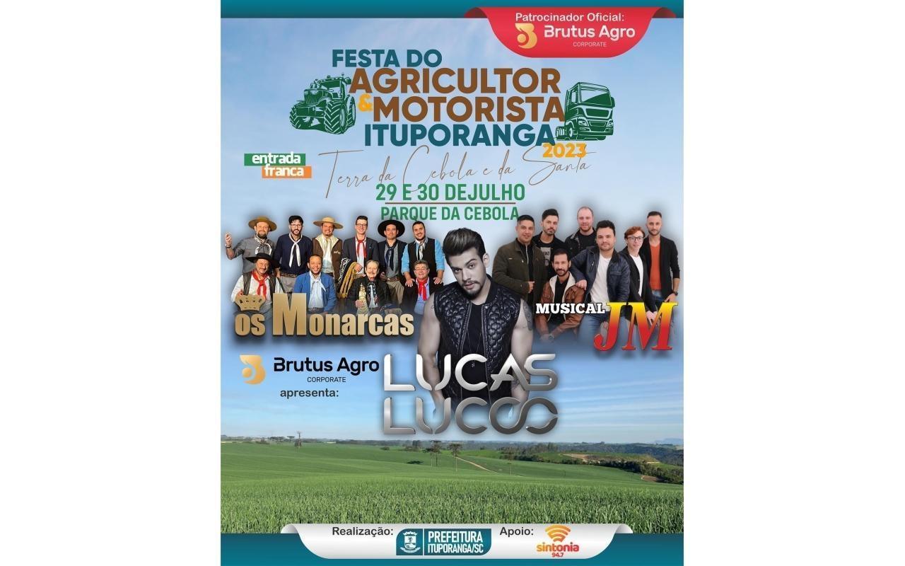 Momento da Cultura fará parte da programação da festa do colono e motorista de Ituporanga