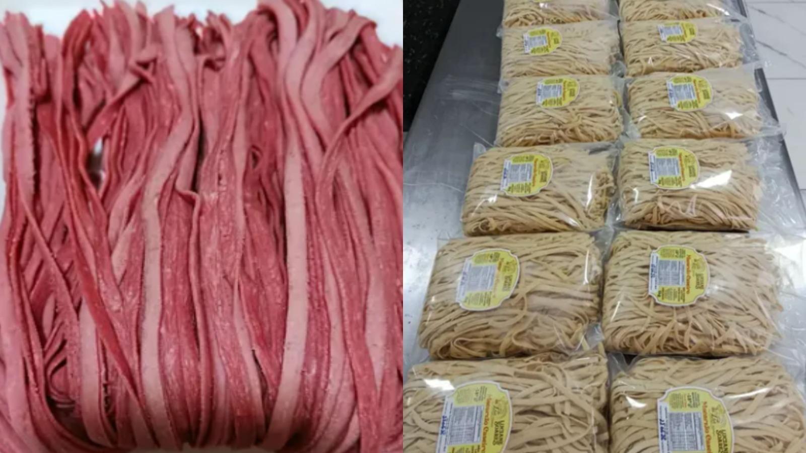 Moradora de Vidal Ramos produz macarrões coloridos para merenda escolar