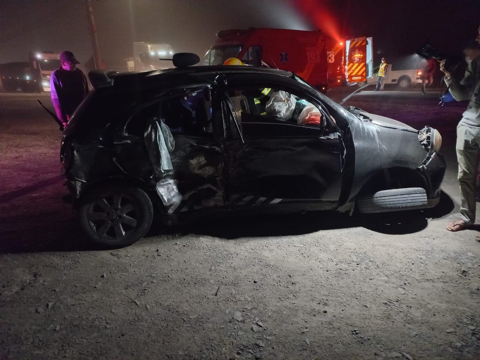 Mulher fica gravemente ferida em colisão na SC-350 em Aurora
