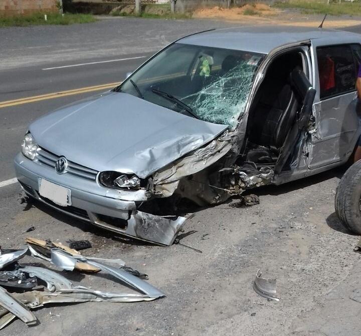 Acidente envolve três veículos na SC-350 em Aurora 