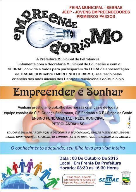 Feira do Programa Jovem Empreendedor que seria realizada nesta quinta-feira em Petrolândia foi adiada