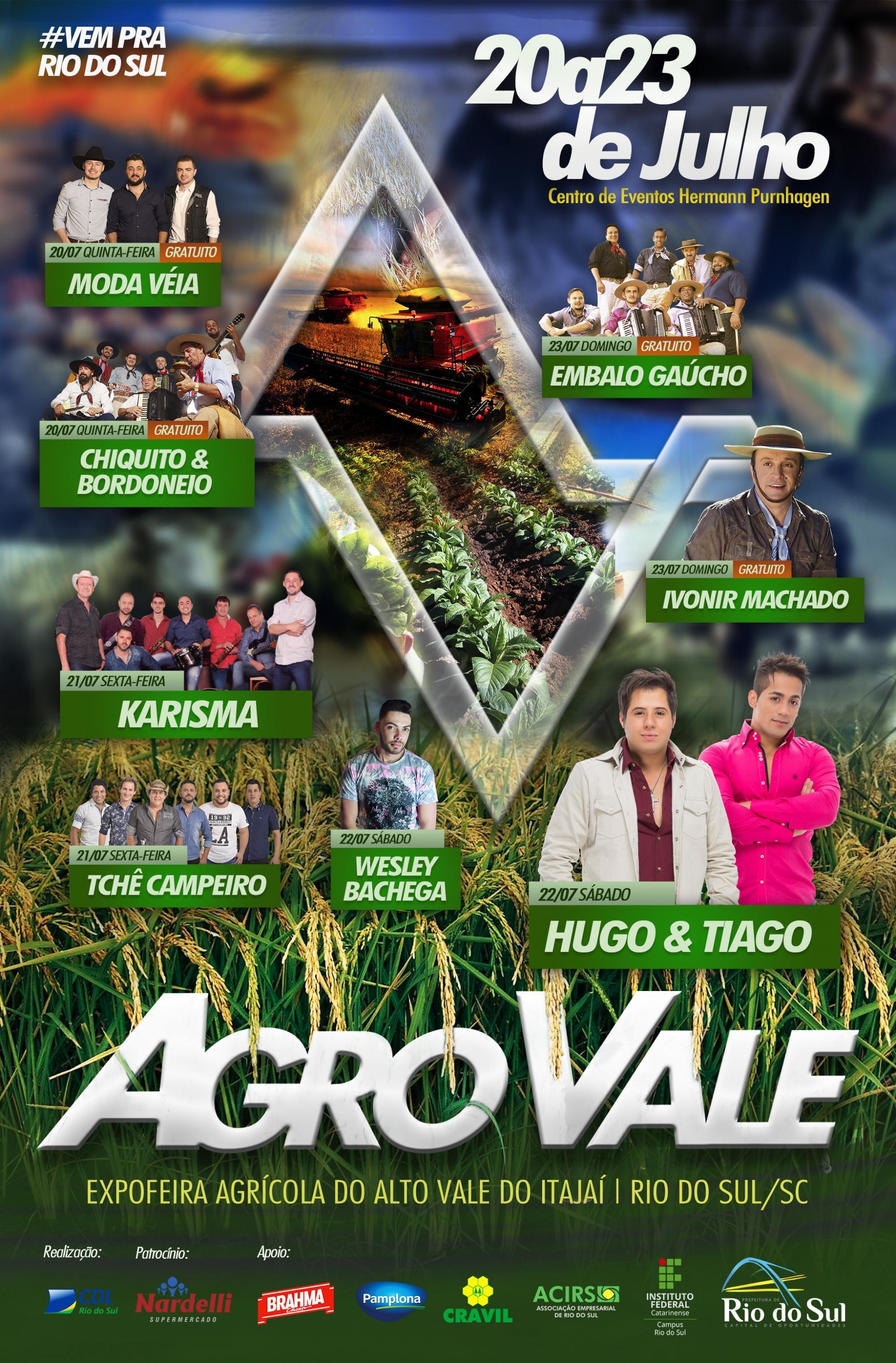 Ingressos para os shows da Agro Vale em Rio do Sul já estão à venda