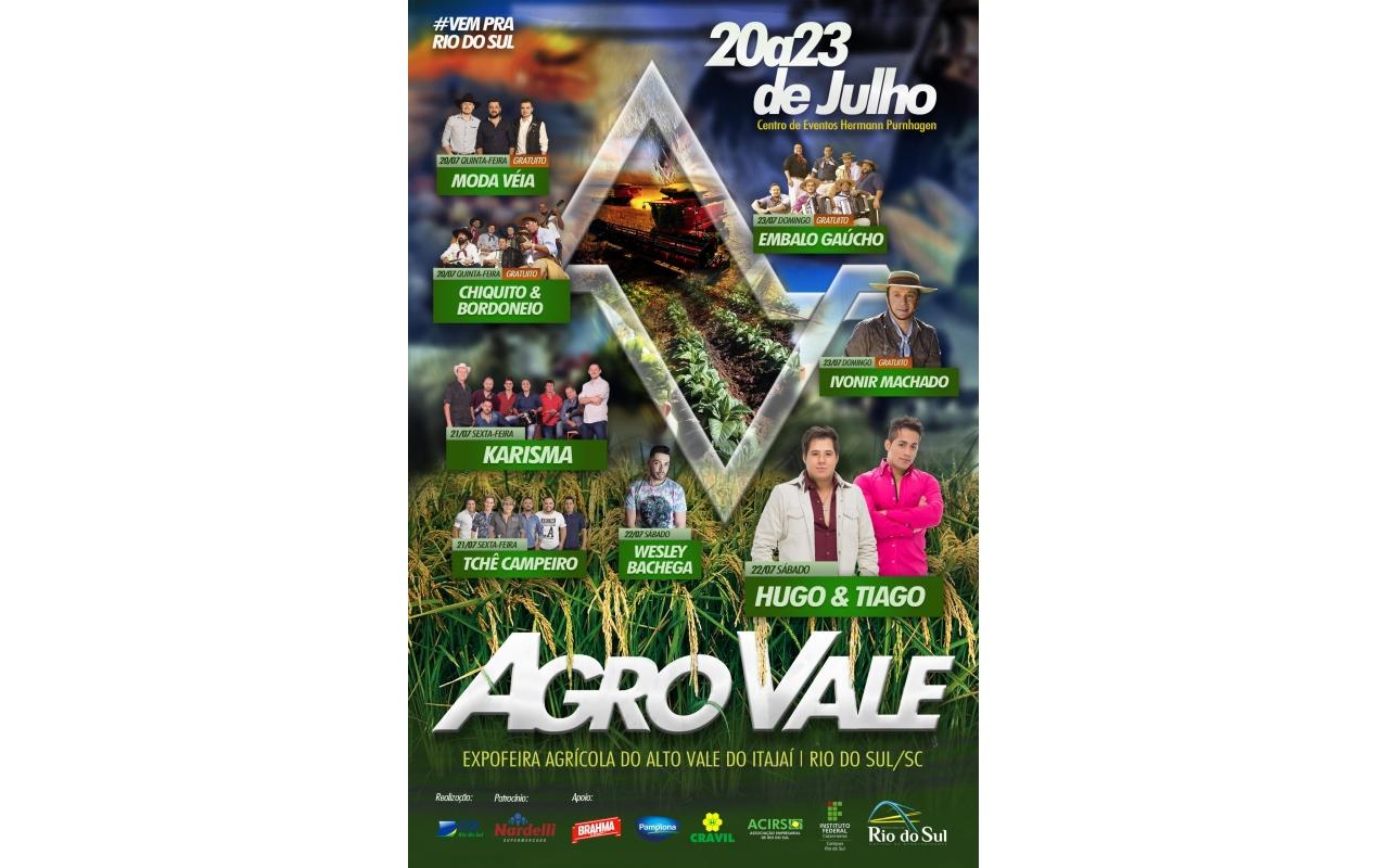 Ingressos para os shows da Agro Vale em Rio do Sul já estão à venda