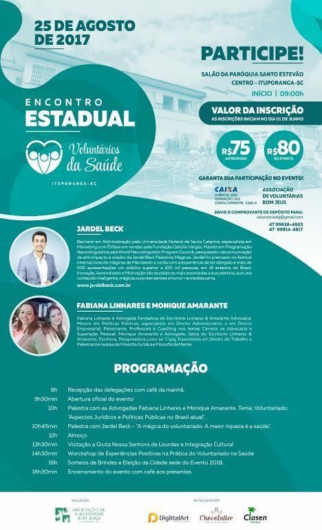 Ituporanga será sede de XI Encontro Estadual de Voluntários da Saúde em 2017 