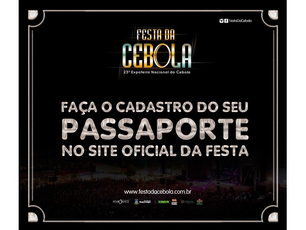Já é possível cadastrar o seu passaporte no site da Festa da Cebola 