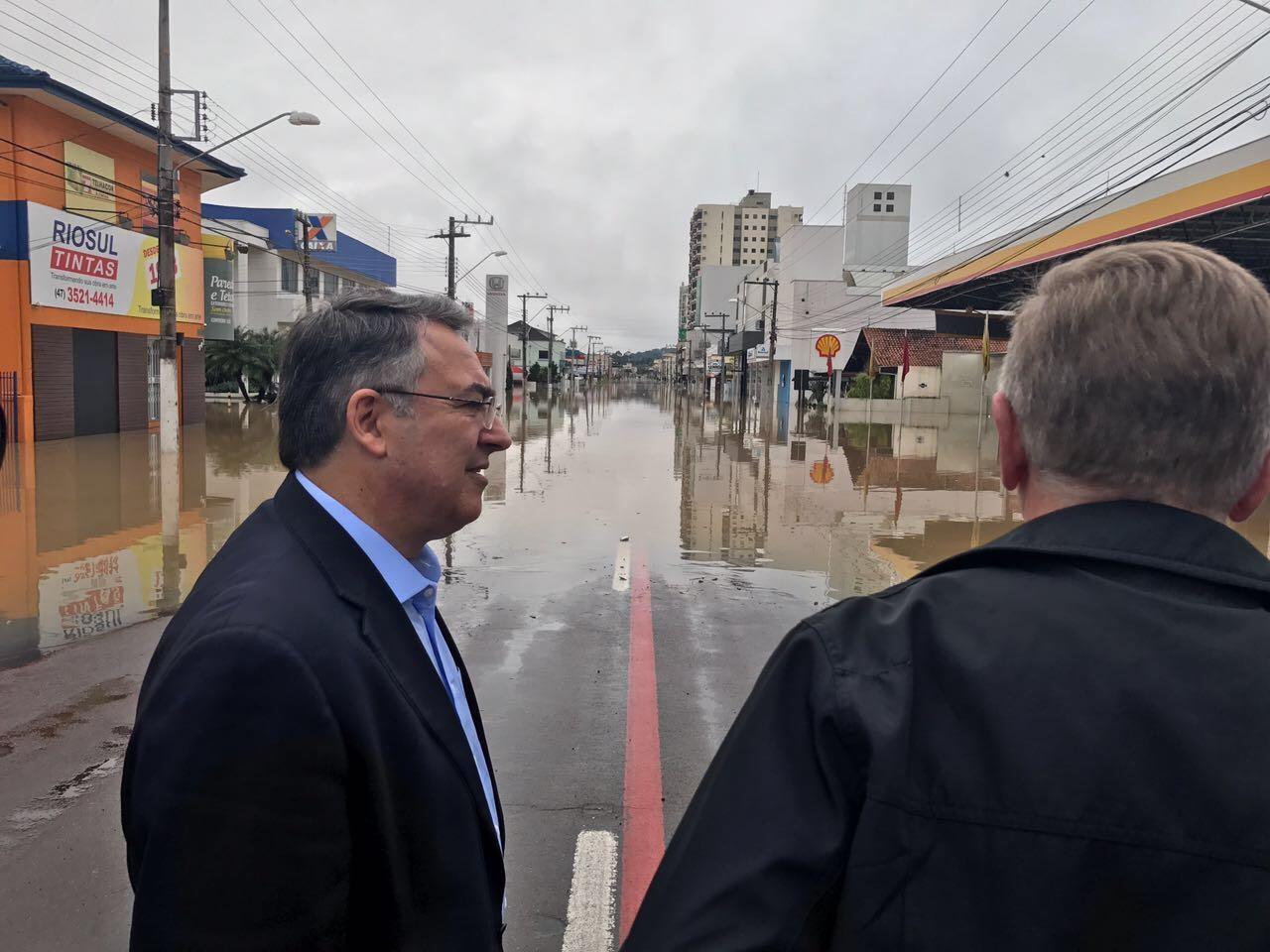 Níveis da Barragem Sul e dos Rios em Ituporanga e Rio do Sul seguem baixando