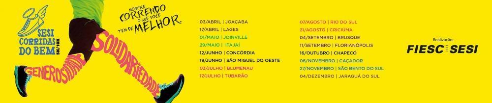 O Sesi de Rio do Sul promove, nesse domingo, a Corrida do Bem