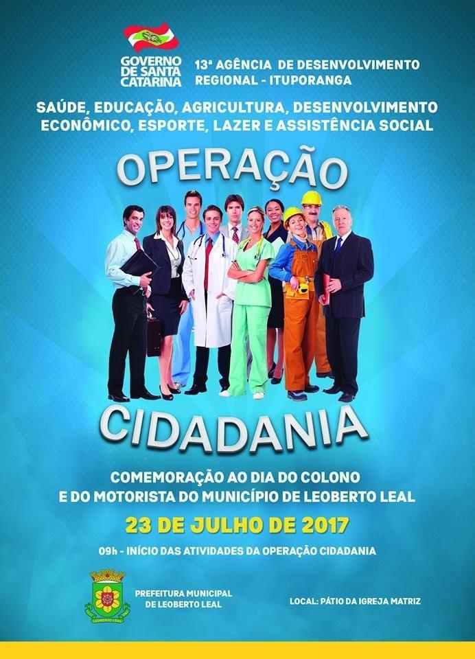 Operação Cidadania será neste domingo, 23, em Leoberto Leal