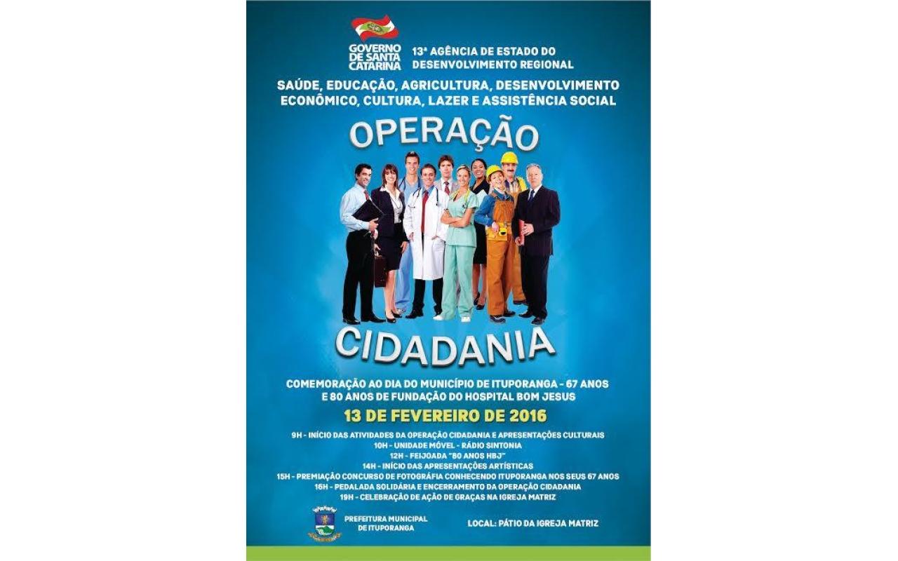 Operação Cidadania será realizada no próximo sábado em Ituporanga 