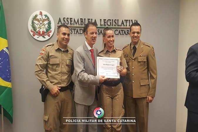 Policial militar de Ituporanga recebe moção honrosa na Alesc