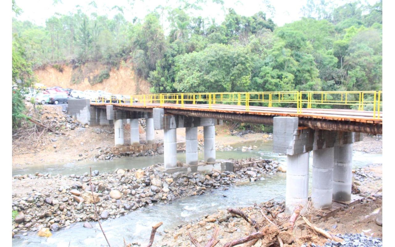 Prefeitura de Vidal Ramos inaugura ponte de 40 metros de extensão