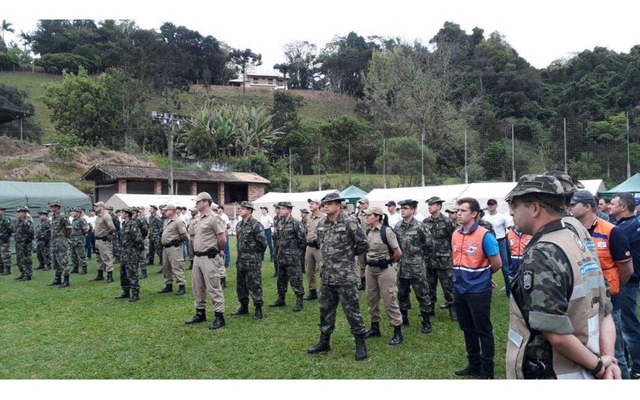 Profissionais da segurança pública de todo o estado participam de treinamento sobre atuação em desastres naturais em Rio Do Sul