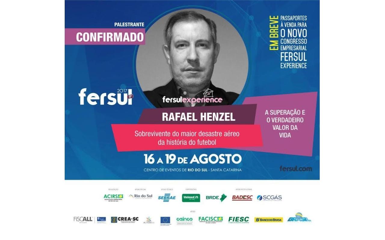 Rafael Henzel estará no Congresso Empresarial da FERSUL 2017