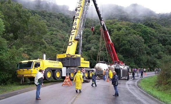Trânsito na BR-282 em Alfredo Wagner já está liberado 