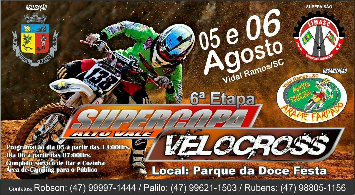Velocross movimenta o Parque da Doce Festa no final de semana em Vidal Ramos 