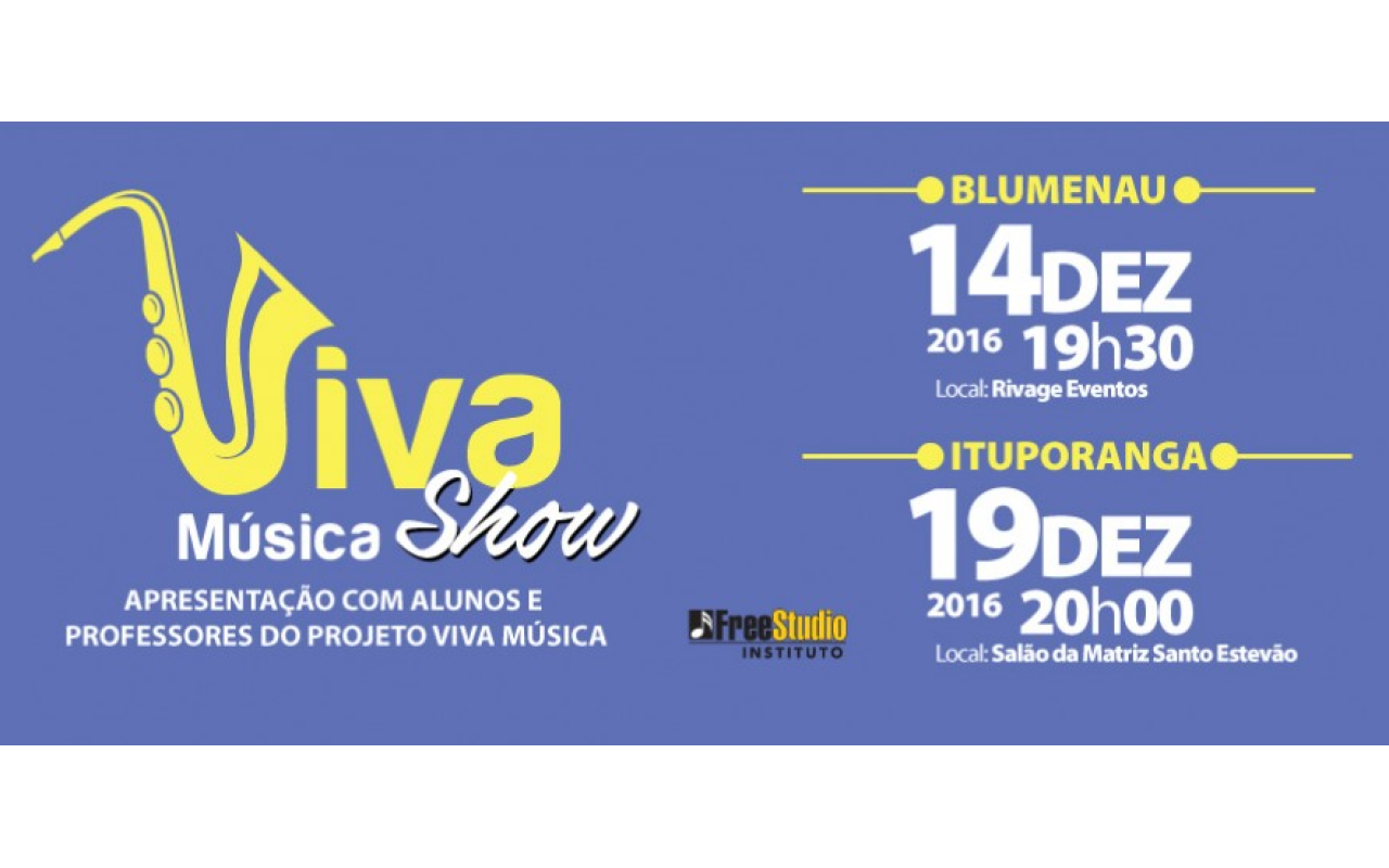 Viva Música Show será realizado no dia 20 em Ituporanga