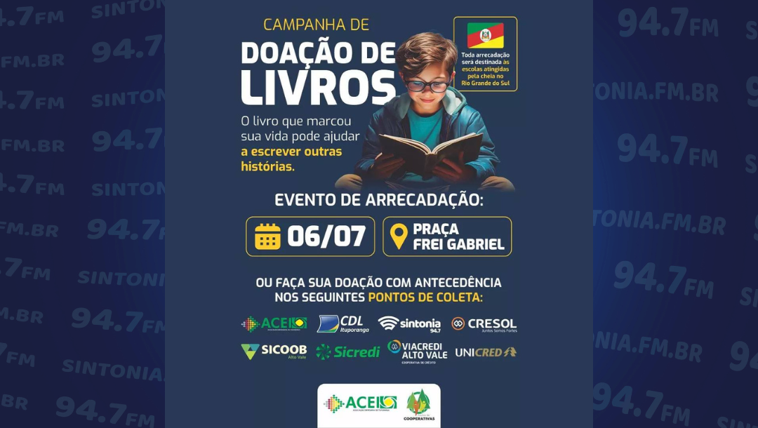 Núcleo de Cooperativas de Ituporanga realiza campanha de arrecadação de livros