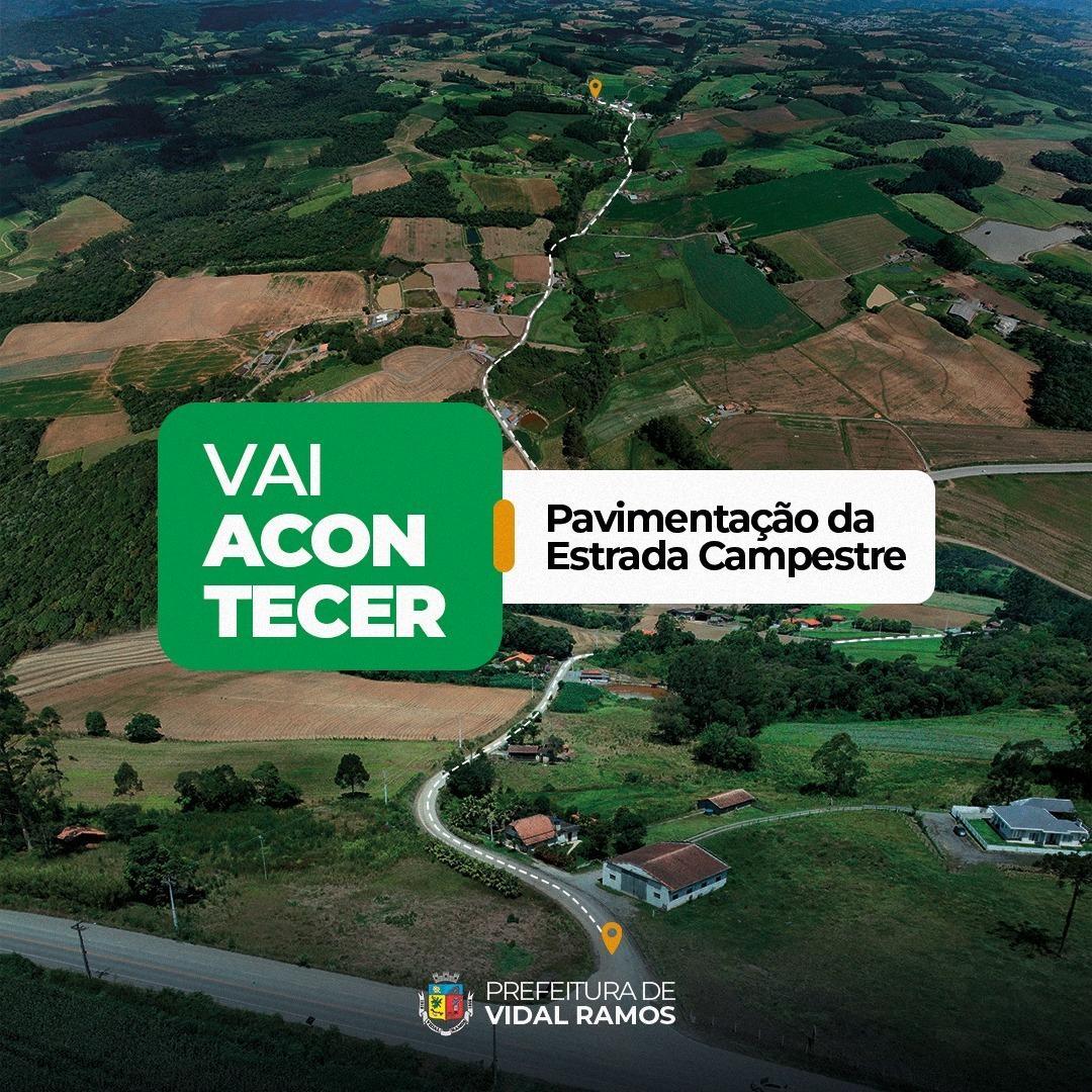 Obra de pavimentação da estrada Campestre em Vidal Ramos deve começar no início do próximo ano